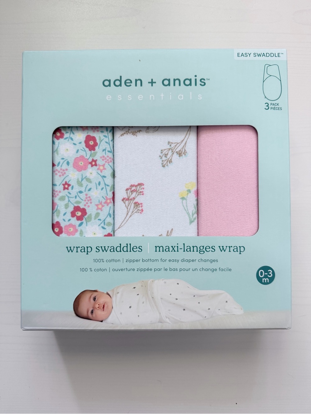 aden + anais  Fairy Tale Flowers 3-Pack Wrap Swaddles